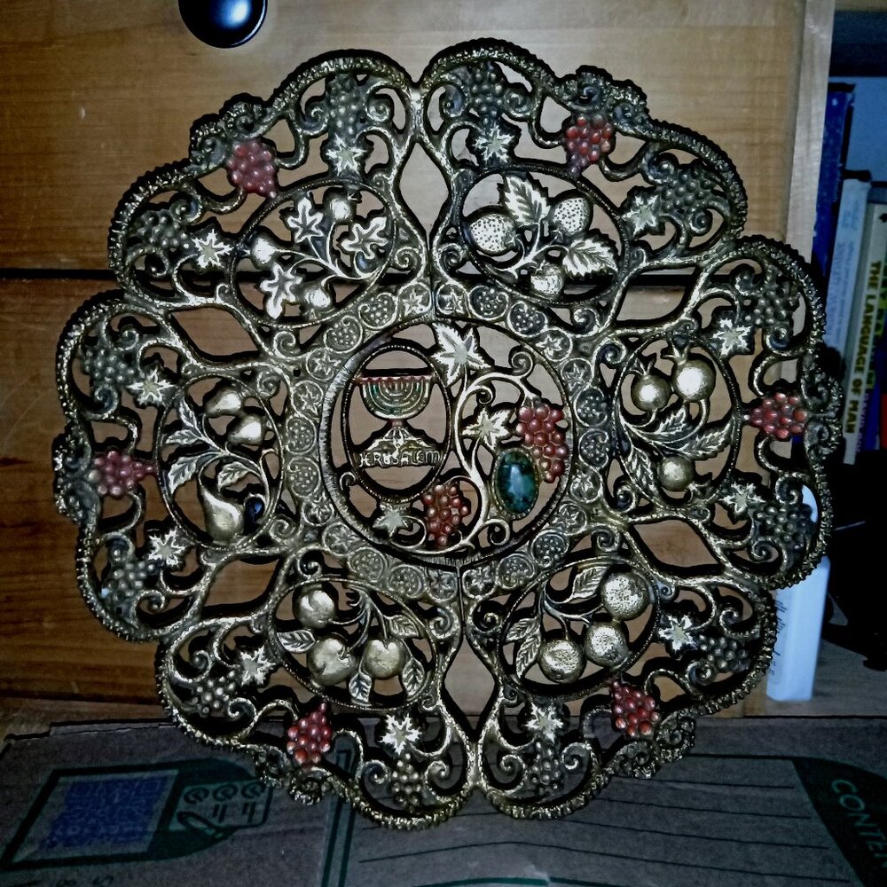 Hand Painted Brass Plate